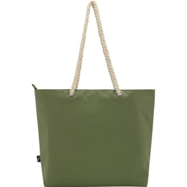 Olive - Back - Panama Recycled Beach 23L Cooler Tote Bag