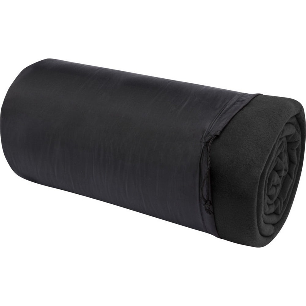 Solid Black - Back - Huggy Fleece Plaid Picnic Blanket