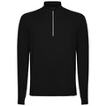 Solid Black - Front - Roly Mens Estambul Quarter Zip Long-Sleeved Sweatshirt
