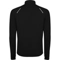 Solid Black - Back - Roly Mens Estambul Quarter Zip Long-Sleeved Sweatshirt