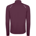 Plum Red - Back - Roly Mens Estambul Quarter Zip Long-Sleeved Sweatshirt