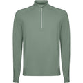 Laurel Green - Front - Roly Mens Estambul Quarter Zip Long-Sleeved Sweatshirt