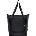 Solid Black - Front - EcoFold RPET Foldable 15L Cooler Tote Bag