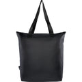 Solid Black - Back - EcoFold RPET Foldable 15L Cooler Tote Bag