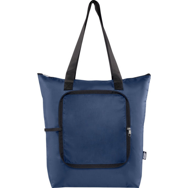 Navy - Front - EcoFold RPET Foldable 15L Cooler Tote Bag