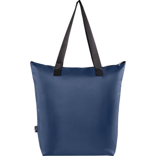 Navy - Back - EcoFold RPET Foldable 15L Cooler Tote Bag