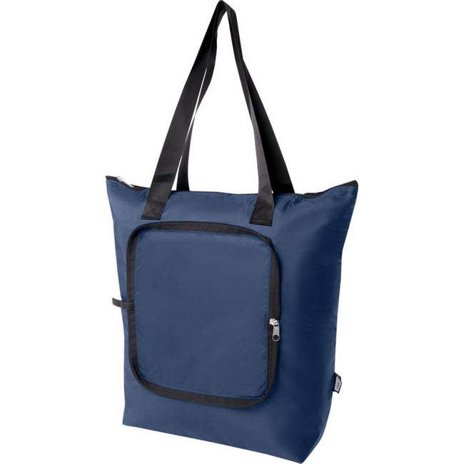 Navy - Side - EcoFold RPET Foldable 15L Cooler Tote Bag