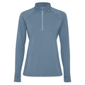 Storm Blue - Front - Roly Womens-Ladies Estambul Quarter Zip Long-Sleeved Sweatshirt