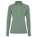 Laurel Green - Front - Roly Womens-Ladies Estambul Quarter Zip Long-Sleeved Sweatshirt