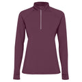 Plum Red - Front - Roly Womens-Ladies Estambul Quarter Zip Long-Sleeved Sweatshirt