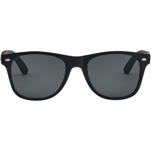 Solid Black - Front - Floso Unisex Adult Bamboo Sunglasses