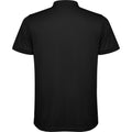 Solid Black - Back - Roly Mens Tormo Short-Sleeved Polo Shirt