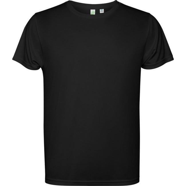 Solid Black - Front - Roly Childrens-Kids Estoril Short-Sleeved T-Shirt
