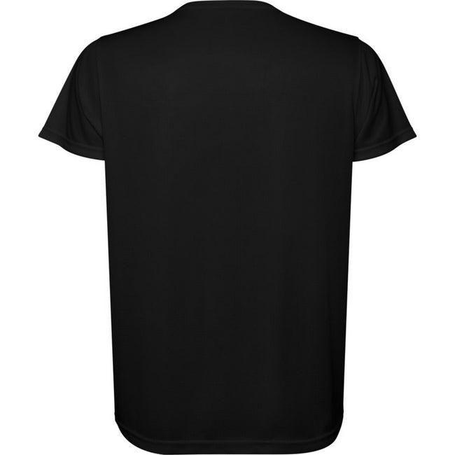 Solid Black - Back - Roly Childrens-Kids Estoril Short-Sleeved T-Shirt
