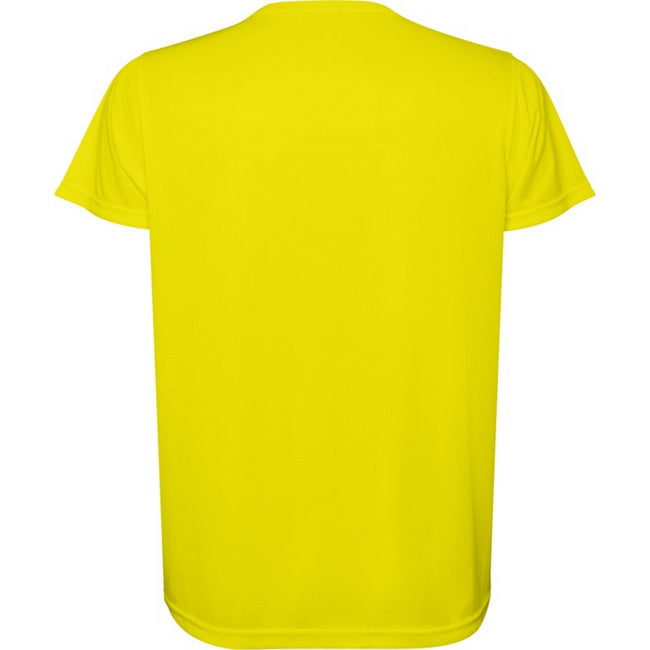 Fluorescent Yellow - Back - Roly Childrens-Kids Estoril Short-Sleeved T-Shirt