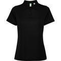 Solid Black - Front - Roly Womens-Ladies Tormo Short-Sleeved Polo Shirt