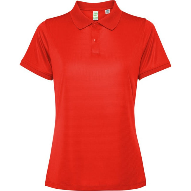 Red - Front - Roly Womens-Ladies Tormo Short-Sleeved Polo Shirt