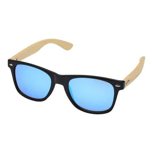 Blue-Natural - Front - Floso Unisex Adult Hue Bamboo Sunglasses