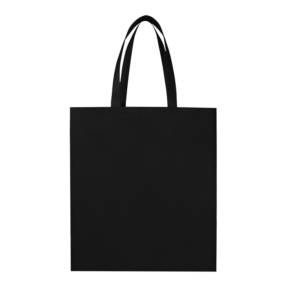 Solid Black - Back - Floso EcoSeal Non-Woven Gusseted 12L Tote Bag