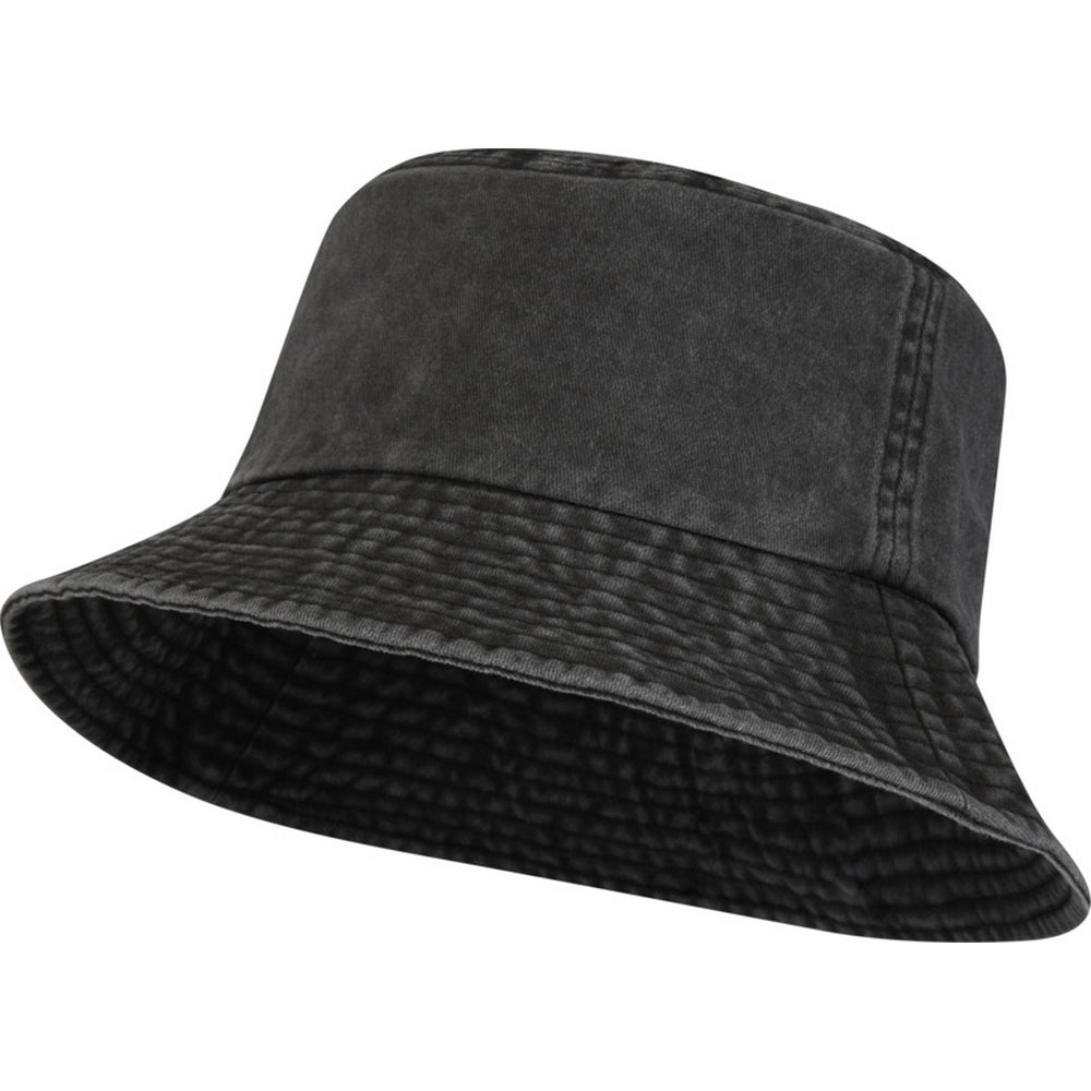 Solid Black - Side - Elevate Essentials Mitica Washed Sun Hat