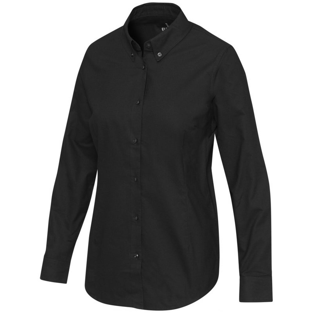 Solid Black - Side - Elevate NXT Womens-Ladies Sphene Oxford Shirt