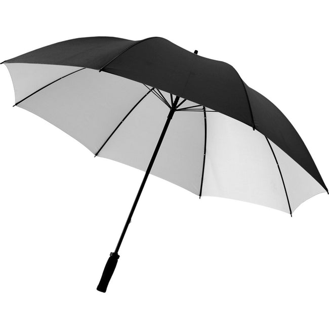 Solid Black-Silver - Front - Bullet 30in Yfke Storm Umbrella