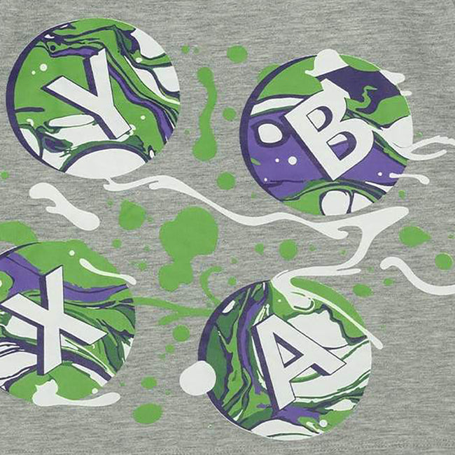 Black-Grey Heather - Back - Xbox Boys Controller Buttons Pyjama Set