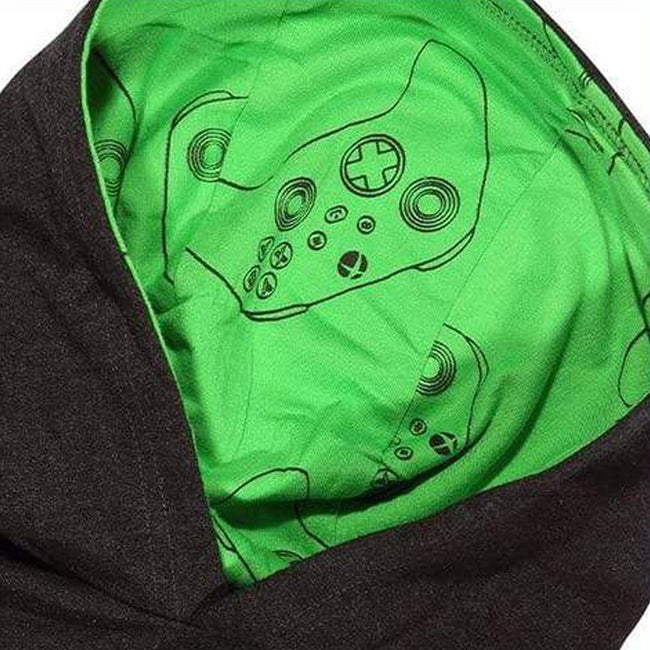 Black-Green - Back - X-Box Boys Logo Hoodie And Joggers Set