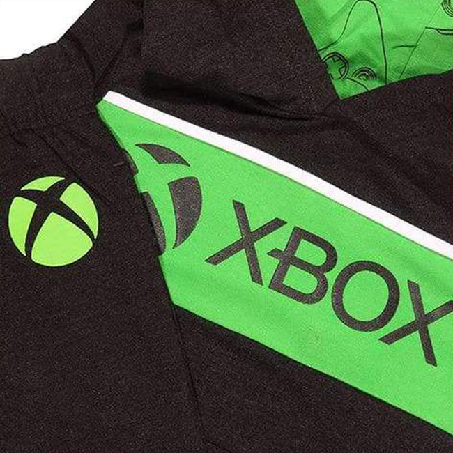 Black-Green - Side - X-Box Boys Logo Hoodie And Joggers Set