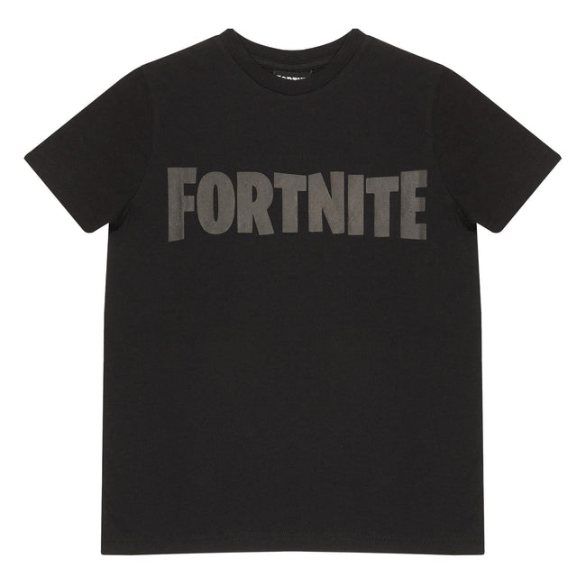 Black-Black - Side - Fortnite Girls Logo T-Shirt