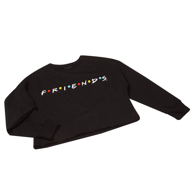 Black - Side - Friends Girls Logo Crop Sweatshirt