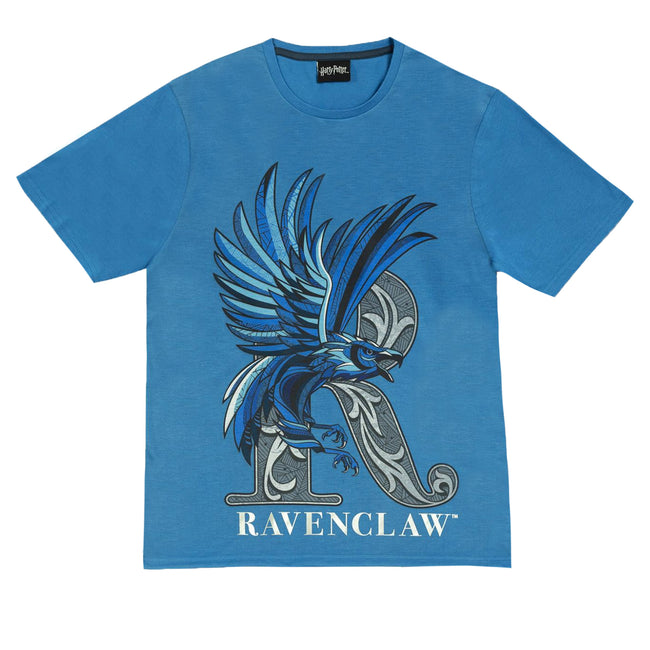 Blue - Side - Harry Potter Womens-Ladies Ravenclaw Loose Fit Pyjama Set