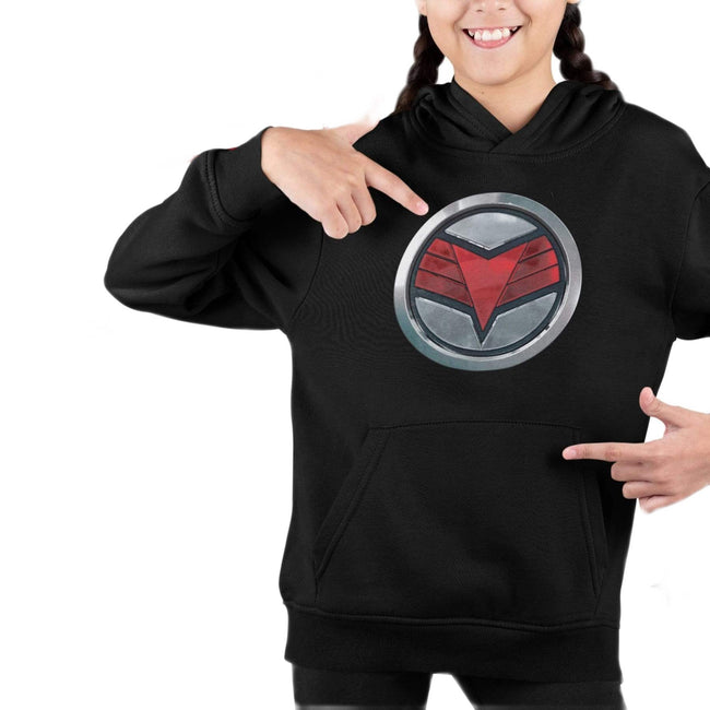 Black - Back - Marvel Girls The Falcon Emblem Hoodie