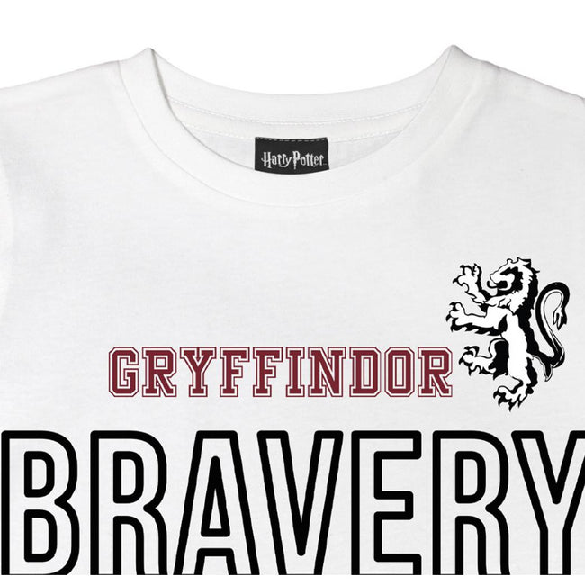 White - Back - Harry Potter Girls Bravery Gryffindor Crop T-Shirt