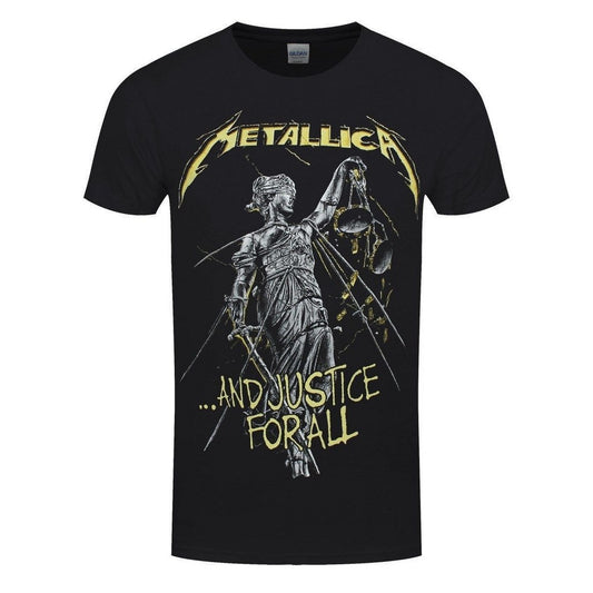 Black - Front - Metallica Unisex Adult And Justice For All Tracks T-Shirt