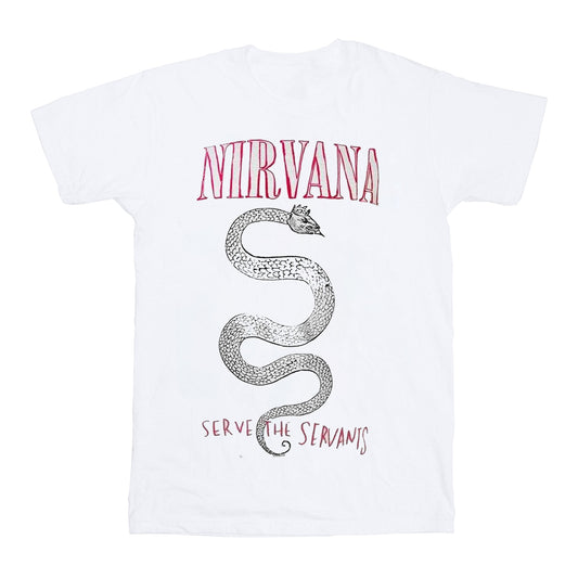 White - Front - Nirvana Unisex Adult Serve The Servants Serpent T-Shirt