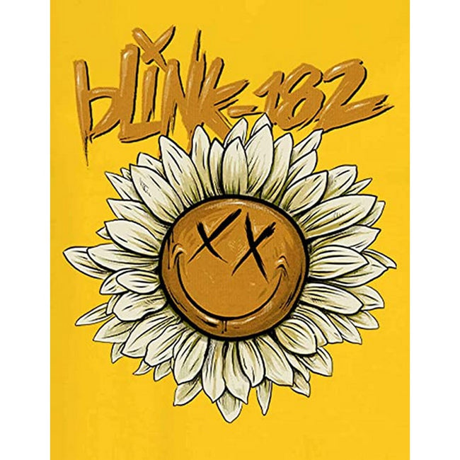 Yellow - Side - Blink 182 Womens-Ladies Sunflower T-Shirt