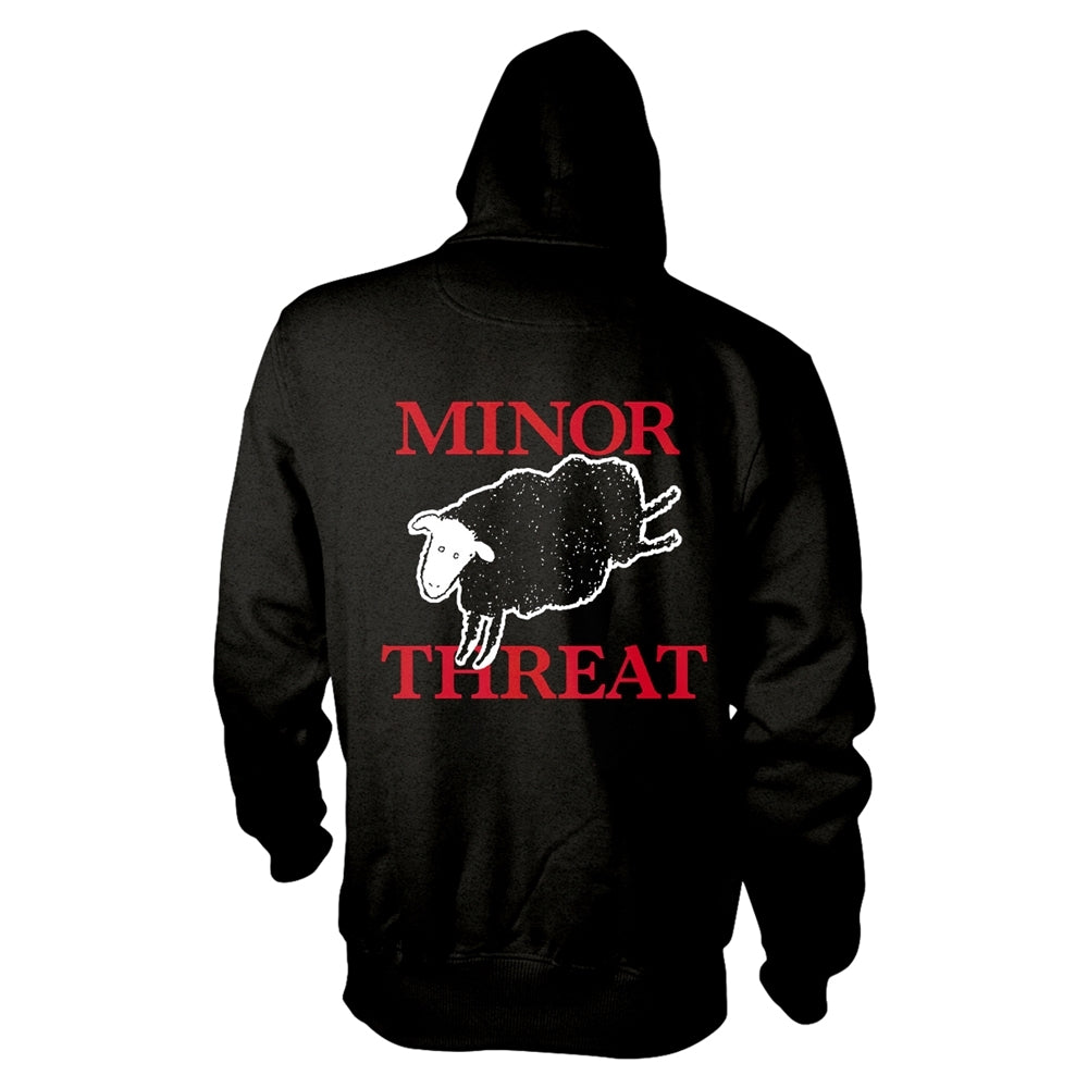 Black - Back - Minor Threat Unisex Adult Out Of Step Full Zip Hoodie