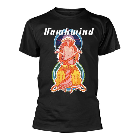 Black - Front - Hawkwind Unisex Adult Space Ritual T-Shirt