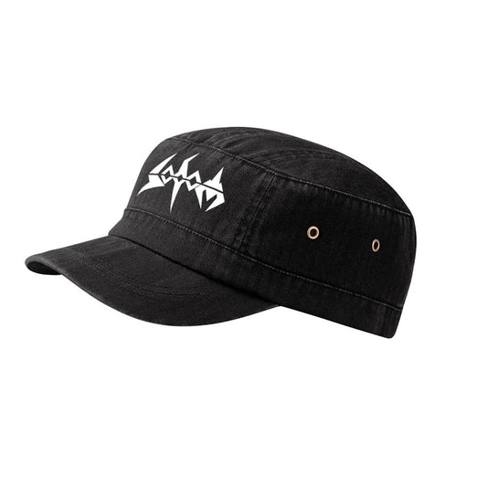 Black-White - Front - Sodom Logo Army Cap