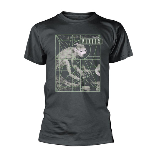 Grey - Front - Pixies Unisex Adult Monkey Grid T-Shirt