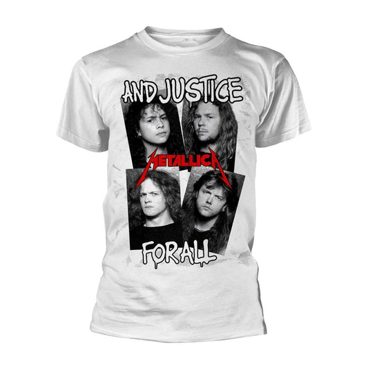 White - Front - Metallica Unisex Adult First Four Albums Faces T-Shirt