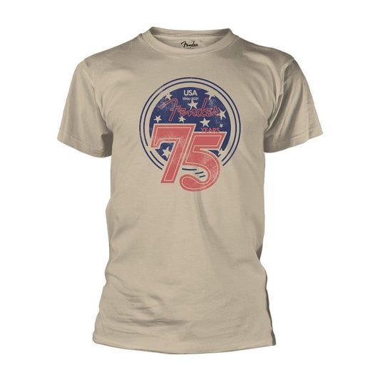 Natural - Front - Fender Unisex Adult Star Spangled T-Shirt