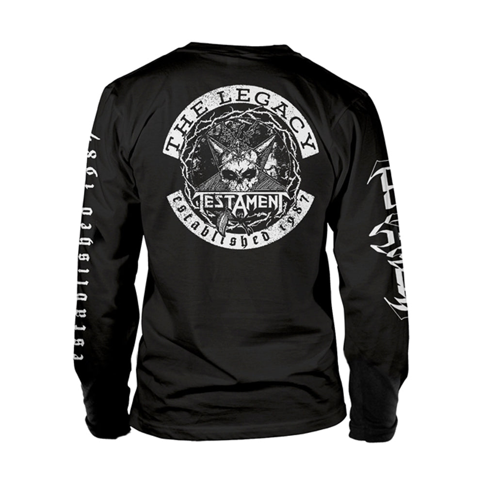 Black - Back - Testament Unisex Adult The Legacy Long-Sleeved T-Shirt