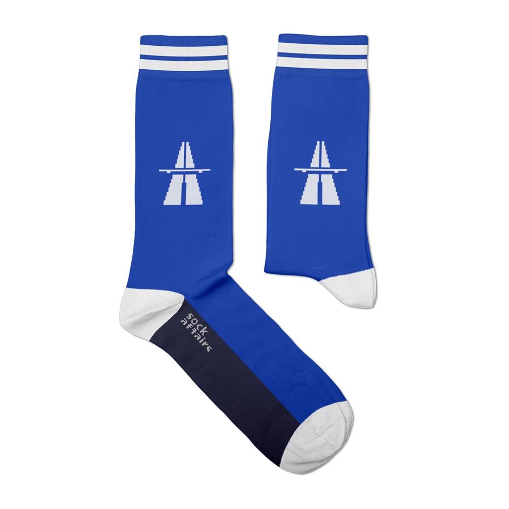 Blue - Back - Sock Affairs Unisex Adult Autobahn Socks
