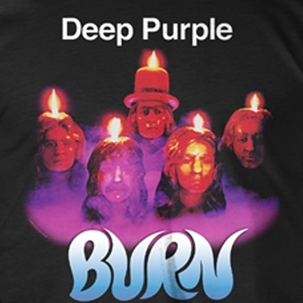 Black - Back - Deep Purple Unisex Adult Burn T-Shirt