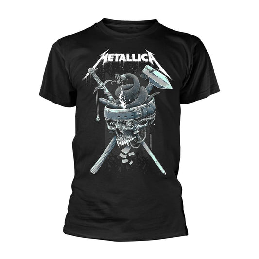 Black-White - Front - Metallica Unisex Adult History Logo T-Shirt