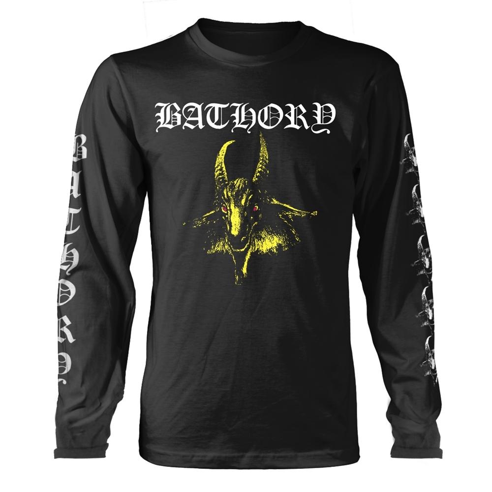 Black-Yellow - Front - Bathory Unisex Adult Goat Long-Sleeved T-Shirt