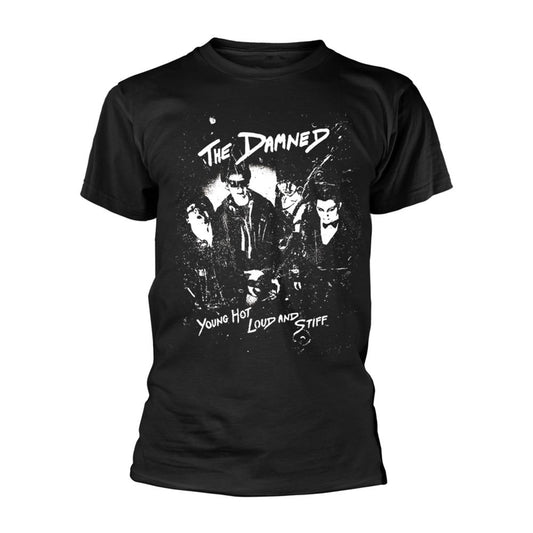 Black - Front - The Damned Unisex Adult Young Hot Loud And Stiff T-Shirt
