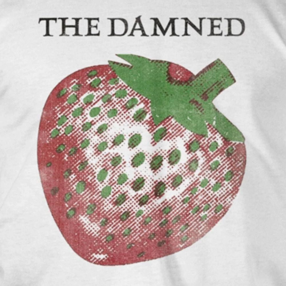 White - Back - The Damned Unisex Adult Strawberries T-Shirt